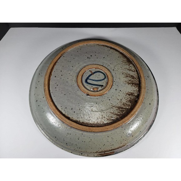 JOHN FREIMARCK STUDIO ART POTTERY VINTAGE SIGNED 14.5" SHALLOW BOWL TRAY PLATE - Picture 4 of 7